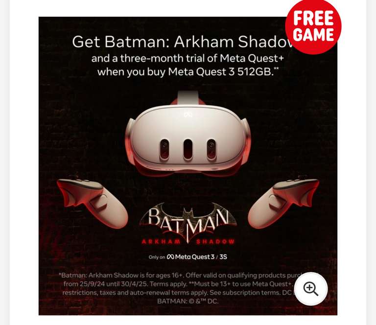 Meta Quest 3 512GB All-In-One Mixed Reality Headset and Controllers + free Batman: Arkham Shadow and a three-month trial of Meta Quest+